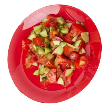 salatalık, domates ve yeşil soğan ile vejetaryen salata .vega