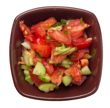 salatalık, domates ve yeşil soğan ile vejetaryen salata .vega