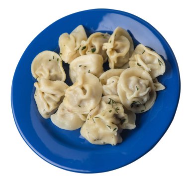 beyaz arka plan üzerinde izole bir tabak üzerinde köfte .et köfte üst görünümü .