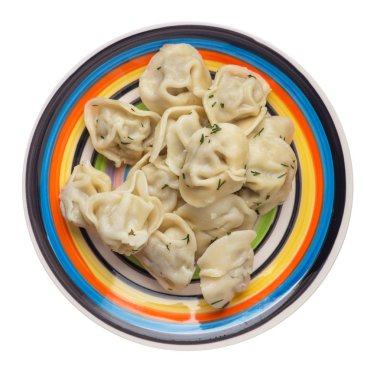 beyaz arka plan üzerinde izole bir tabak üzerinde köfte .et köfte üst görünümü .