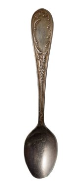 beyaz arka plan üzerinde izole kaşık. metal kaşık. vintage kaşık. 