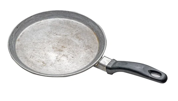 Empty iron pan with isolated on white background. — Stock Photo, Image