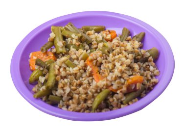 sarımsak ve havuç wh izole ile yeşil fasulye ile karabuğday