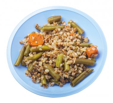 sarımsak ve havuç wh izole ile yeşil fasulye ile karabuğday