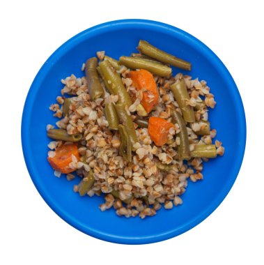 sarımsak ve havuç wh izole ile yeşil fasulye ile karabuğday