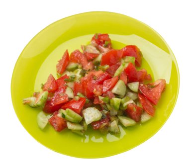 salatalık, domates ve yeşil soğan ile vejetaryen salata .vega