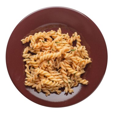 beyaz arka plan üzerinde izole bir tabak tabak tabak tabak tabak tabak tabak tabak tabak tabak tabak tabak tabak tabak tabak tabak tabak tabak tabak tabak tabak tabak tabak tabak tabak tabak dereotu ile domates soslu makarna.  