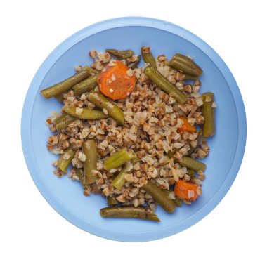 sarımsak ve havuç wh izole ile yeşil fasulye ile karabuğday