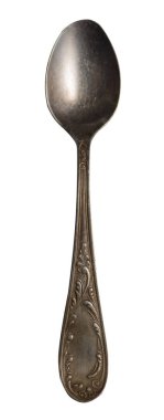 beyaz arka plan üzerinde izole kaşık. metal kaşık. vintage kaşık. 