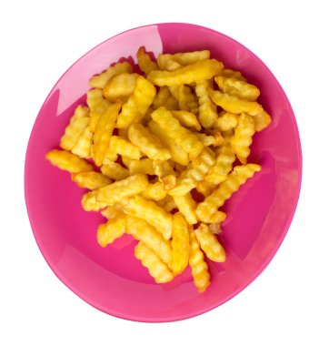 beyaz arka plan.french izole bir tabakta patates kızartması