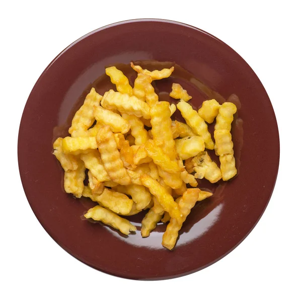 Papas fritas en un plato aislado sobre fondo blanco.Fri francés — Foto de Stock