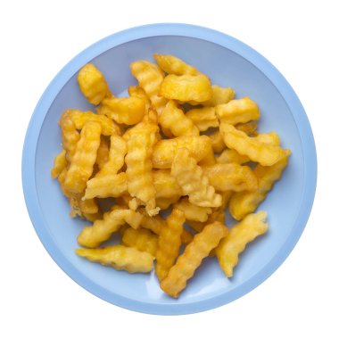 beyaz arka plan.french izole bir tabakta patates kızartması