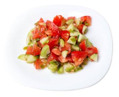 salatalık, domates ve yeşil soğan ile vejetaryen salata .vega