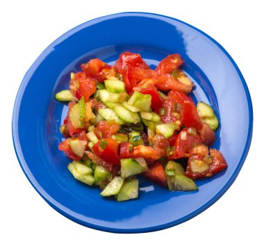 salatalık, domates ve yeşil soğan ile vejetaryen salata .vega