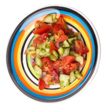 salatalık, domates ve yeşil soğan ile vejetaryen salata .vega