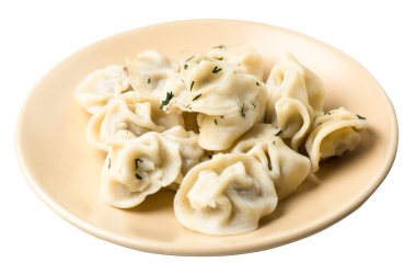 beyaz arka plan üzerinde izole bir tabak üzerinde köfte .et köfte üst görünümü .