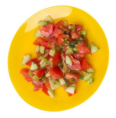 salatalık, domates ve yeşil soğan ile vejetaryen salata .vega