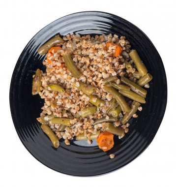 sarımsak ve havuç wh izole ile yeşil fasulye ile karabuğday