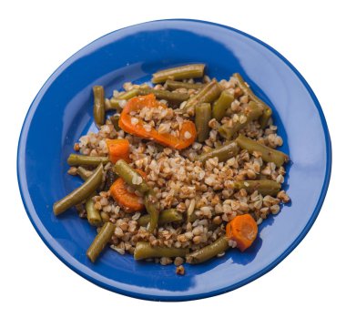 sarımsak ve havuç wh izole ile yeşil fasulye ile karabuğday