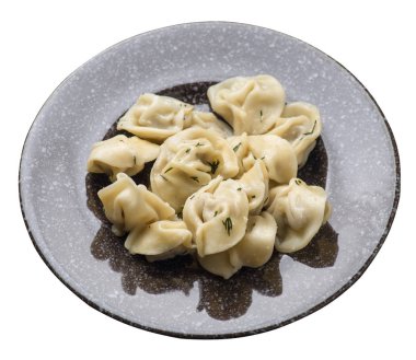 beyaz arka plan üzerinde izole bir tabak üzerinde köfte .et köfte üst görünümü .