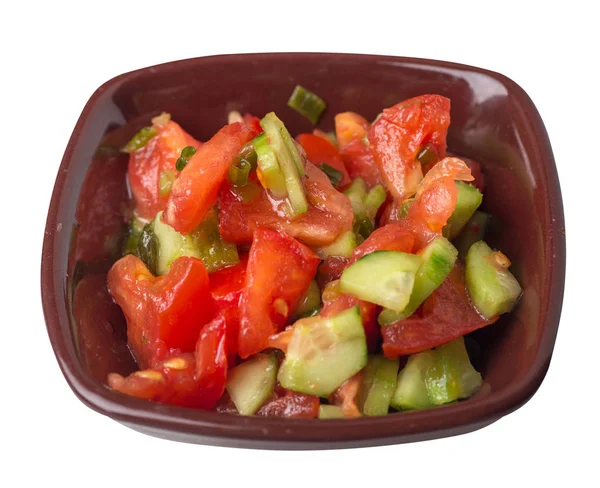 Vegetarian salad with cucumbers, tomatoes and green onions .vega Stock Photo