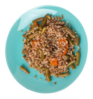 sarımsak ve havuç wh izole ile yeşil fasulye ile karabuğday