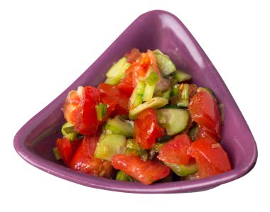 salatalık, domates ve yeşil soğan ile vejetaryen salata .vega