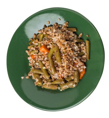 sarımsak ve havuç wh izole ile yeşil fasulye ile karabuğday