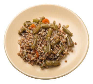 sarımsak ve havuç wh izole ile yeşil fasulye ile karabuğday