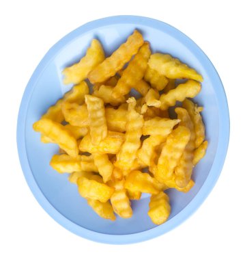 beyaz arka plan.french izole bir tabakta patates kızartması