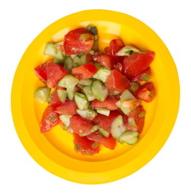 salatalık, domates ve yeşil soğan ile vejetaryen salata .vega