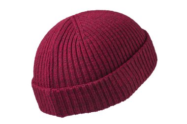 Liman işçisi beyaz arka planda izole edilmiş bir şapka ördü. modaya uygun rap