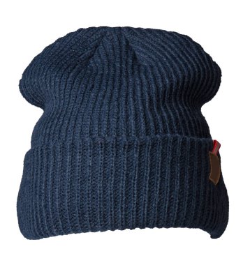 Beyaz arka planda izole edilmiş örülmüş bir şapka. Şık şapka. moda