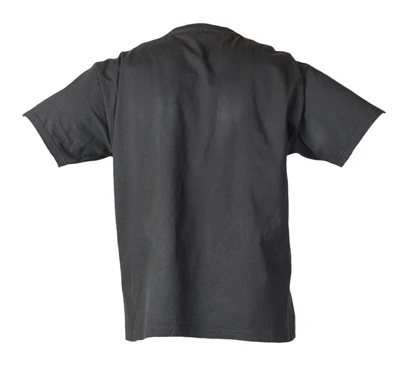 Zwart Shirt Geïsoleerd Een Witte Achtergrond Zomer Katoen Shirt Met — Stockfoto