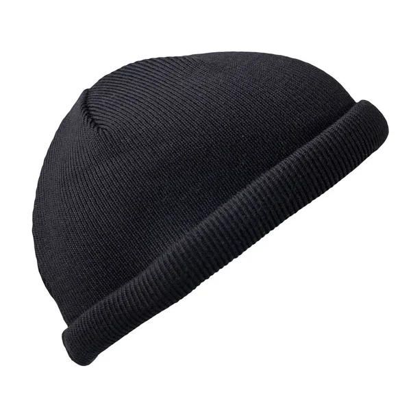Docker Stickad Svart Hatt Isolerad Vit Bakgrund Fashionabla Rappare Hatt — Stockfoto