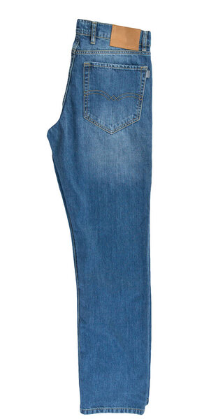 Синие джинсы на белом фоне.
 .