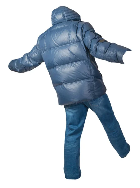 Blå Herrjacka Och Blå Jeans Isolerade Vit Bakgrund Casual Kläder — Stockfoto