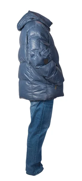 Синий Мужской Пиджак Синие Джинсы Изолированы Белом Фоне Casual Одежды — стоковое фото