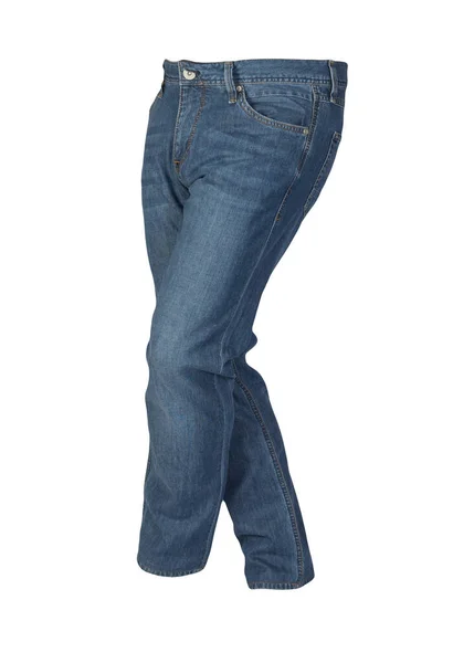 Blauwe Jeans Geïsoleerd Witte Achtergrond Mooie Casual Jeans — Stockfoto