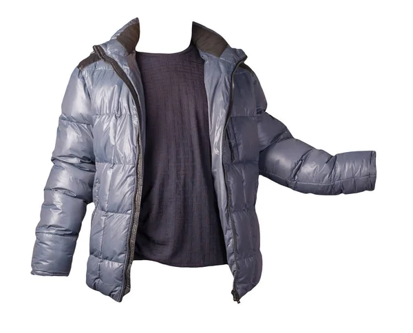 Blaue Jacke Und Dunkelblauer Pullover Isoliert Auf Weißem Background Bologna — Stockfoto