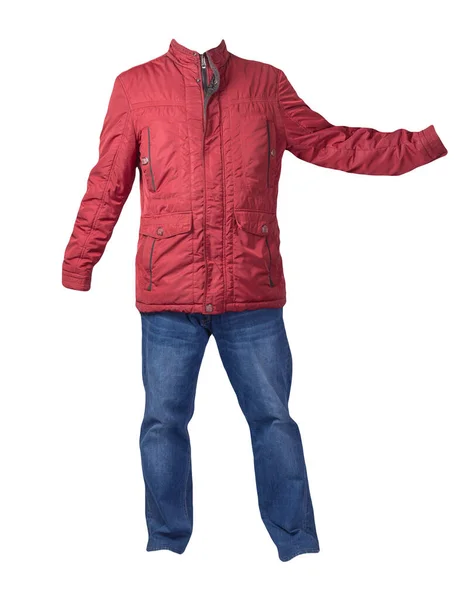 남성의 재킷과 청바지는 바탕에 분리되어 — 스톡 사진