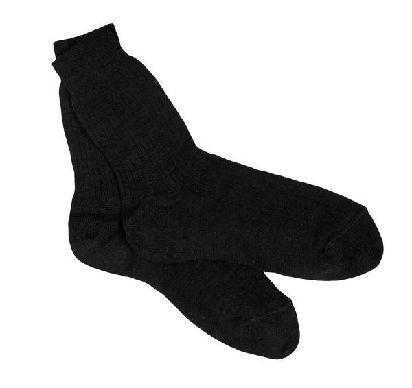 Katoenen Zwarte Sokken Geïsoleerd Een Witte Achtergrond Zomer Accessoires Sokken — Stockfoto