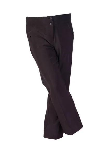 Damskie Czarne Spodnie Odizolowane Białym Tle Damskie Casual Wear — Zdjęcie stockowe