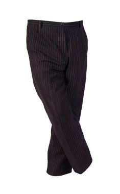 Siyah beyaz çizgili kadınlar beyaz arka planda izole edilmiş pantolonlar. Kadınların günlük kıyafetleri.