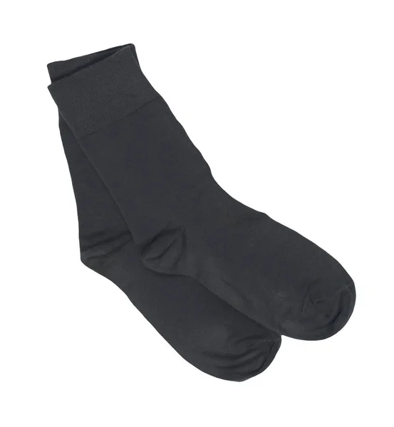 Bomull Blå Strumpor Isolerad Vit Bakgrund Sommar Accessories Socks Ovanifrån — Stockfoto