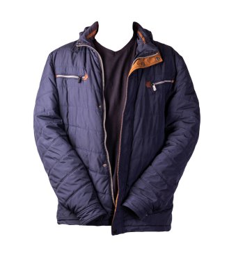 Beyaz arka planda kırmızı fermuarlı ceket ve siyah tişört. Sıradan stil