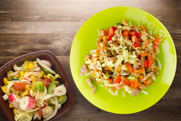 Salada Com Estômagos Frango Com Verduras Cenouras Cebolas Pimentas Repolho — Fotografia de Stock