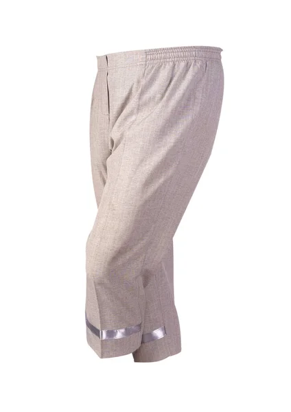 Pantaloni Marrone Chiaro Delle Donne Pantaloni Isolati Sfondo Bianco Abbigliamento — Foto Stock