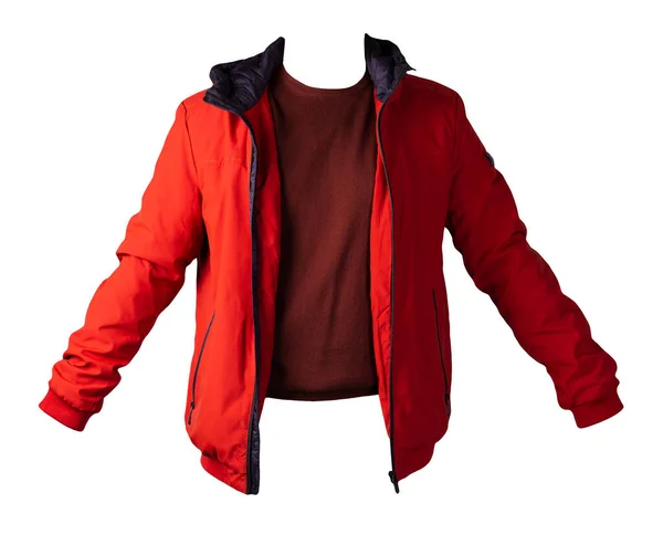 Rote Jacke Und Weinroter Pullover Isoliert Auf Weißem Background Bologna — Stockfoto