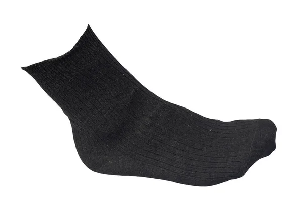 Katoenen Zwarte Sokken Geïsoleerd Een Witte Achtergrond Zomeraccessoires — Stockfoto